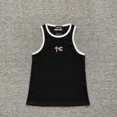 Thug Club American High Street Trendy Brand Summer Retro Contrast Letter Logo Embroidered Sleeveless Tank Top Sweatshirt Fog