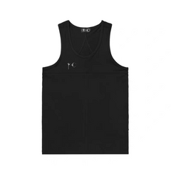 Thug Club 25SS Basic Silver Metal LOGO Retro Sleeveless Base T-shirt Round Neck Solid Color Tank Top