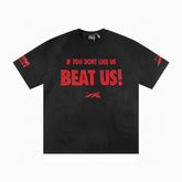 Thug Club American Retro Vintage Short sleeved T-shirt Summer Hip Hop Men and Women Ins Couple Street Trendy Brand Half Sleeve