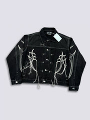Thug Club Heavy Industry Washed and Used Tassel Embroidered Silver Logo Cowboy Set Pants Jackets Trendy