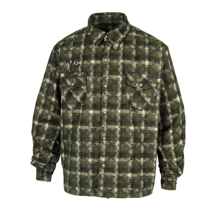 Thug Club American retro checkered long sleeved shirt, men's and women's loose and versatile casual trendy brand jacket jacket, autumn