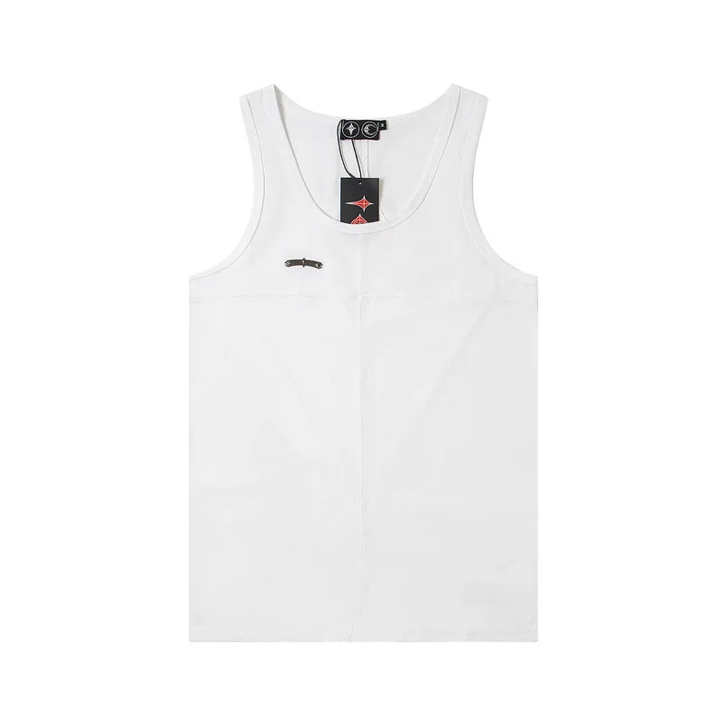 Thug Club European and American High Street Trendy Brand Summer Sports and Leisure Metal Star Moon Logo Sleeveless Tank Top Sweatshirt for Men