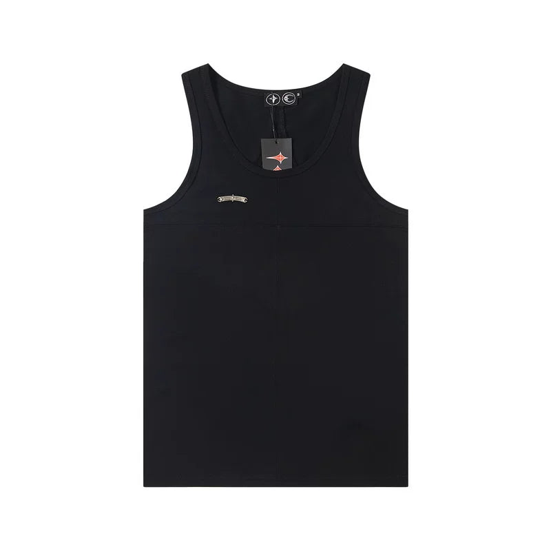 Thug Club European and American High Street Trendy Brand Summer Sports and Leisure Metal Star Moon Logo Sleeveless Tank Top Sweatshirt for Men