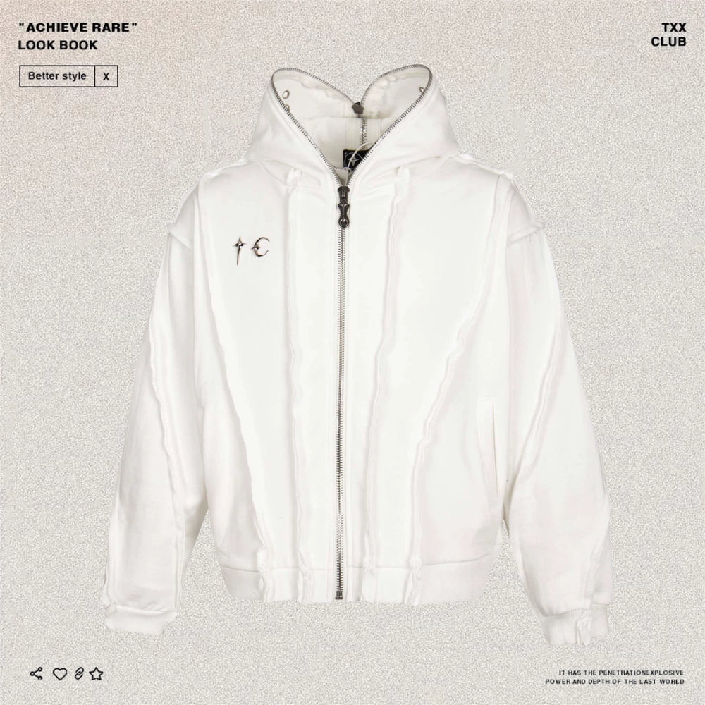THUG CLUB washed hooded sweatshirt, wasteland style cardigan jacket, trendy brand loose hoodie